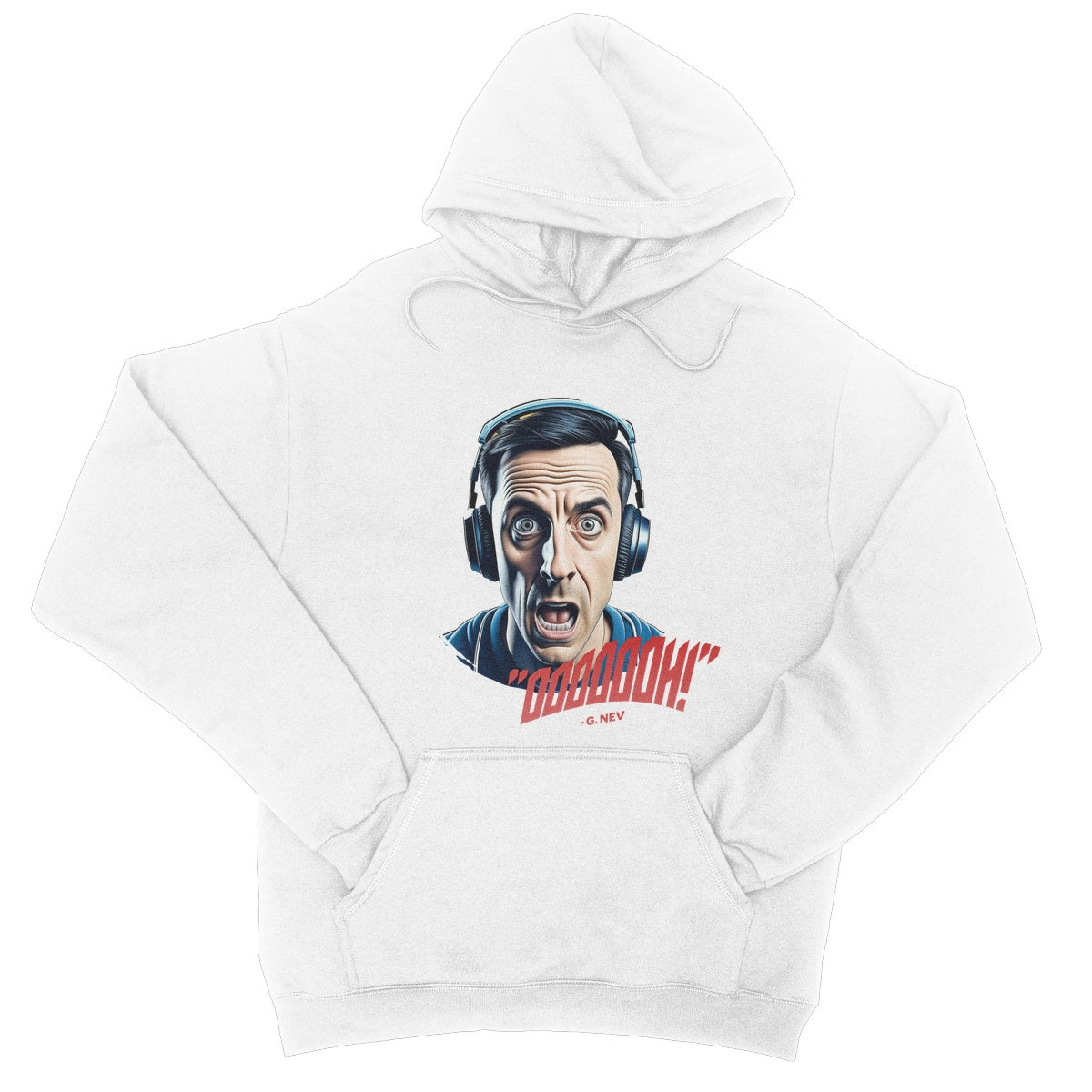 Gary Neville Oooooh Hoodie - Arctic White - Funny Hoodie