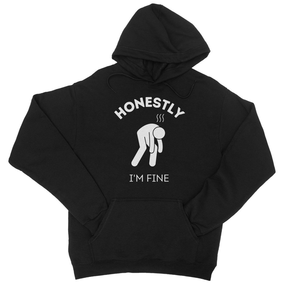Honestly I'm Fine Hoodie - Jet Black - Funny Hoodie
