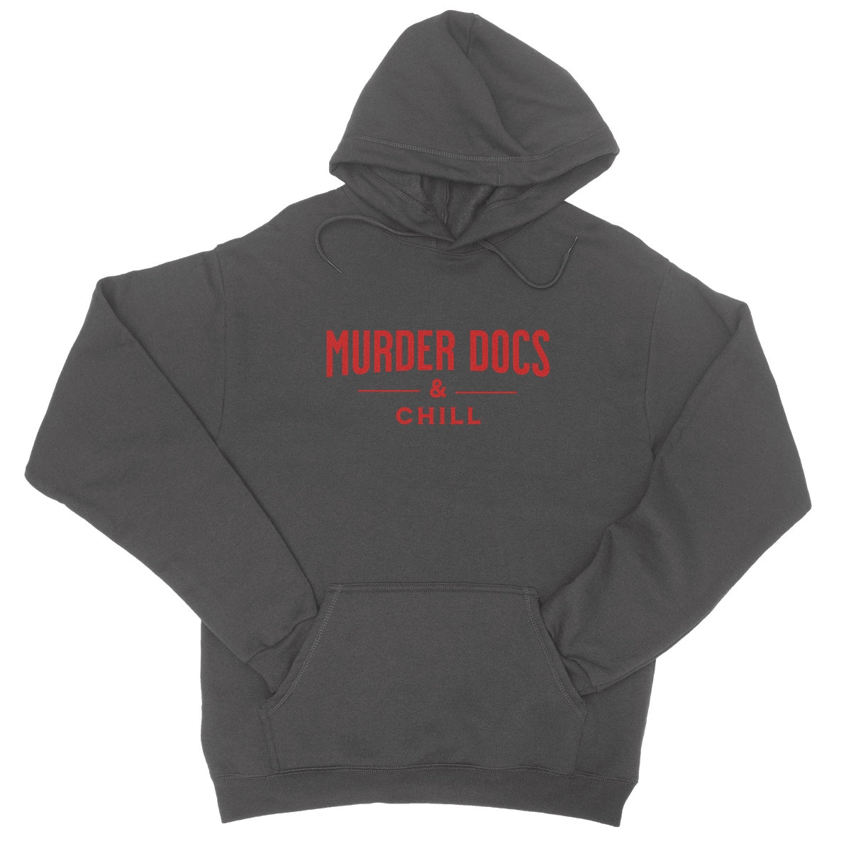 Murder Docs & Chill Hoodie - Charcoal - Funny Hoodie