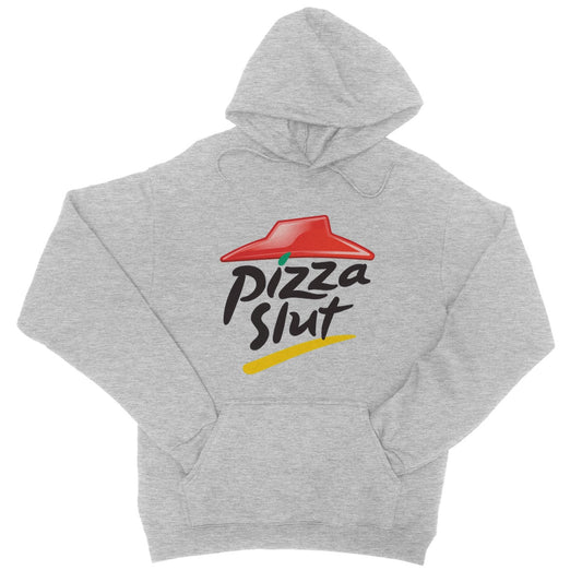 Pizza Slut Hoodie - Heather Grey - Funny Hoodie