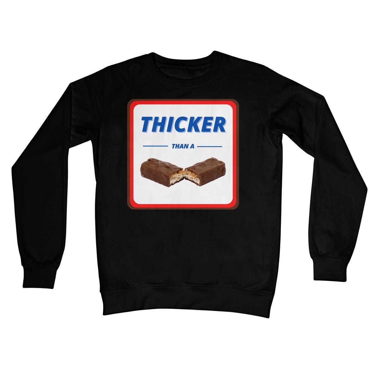 Thicker Than A Snicker Jumper - Jet Black - Funny Jumper