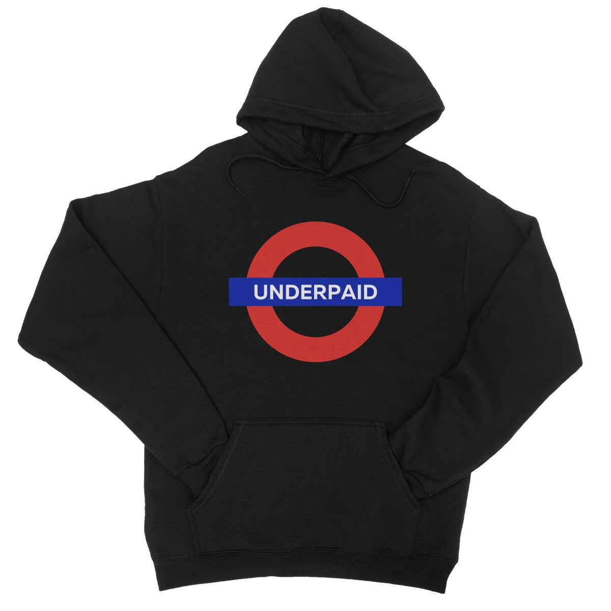 Underpaid Hoodie - Jet Black - Funny Hoodie