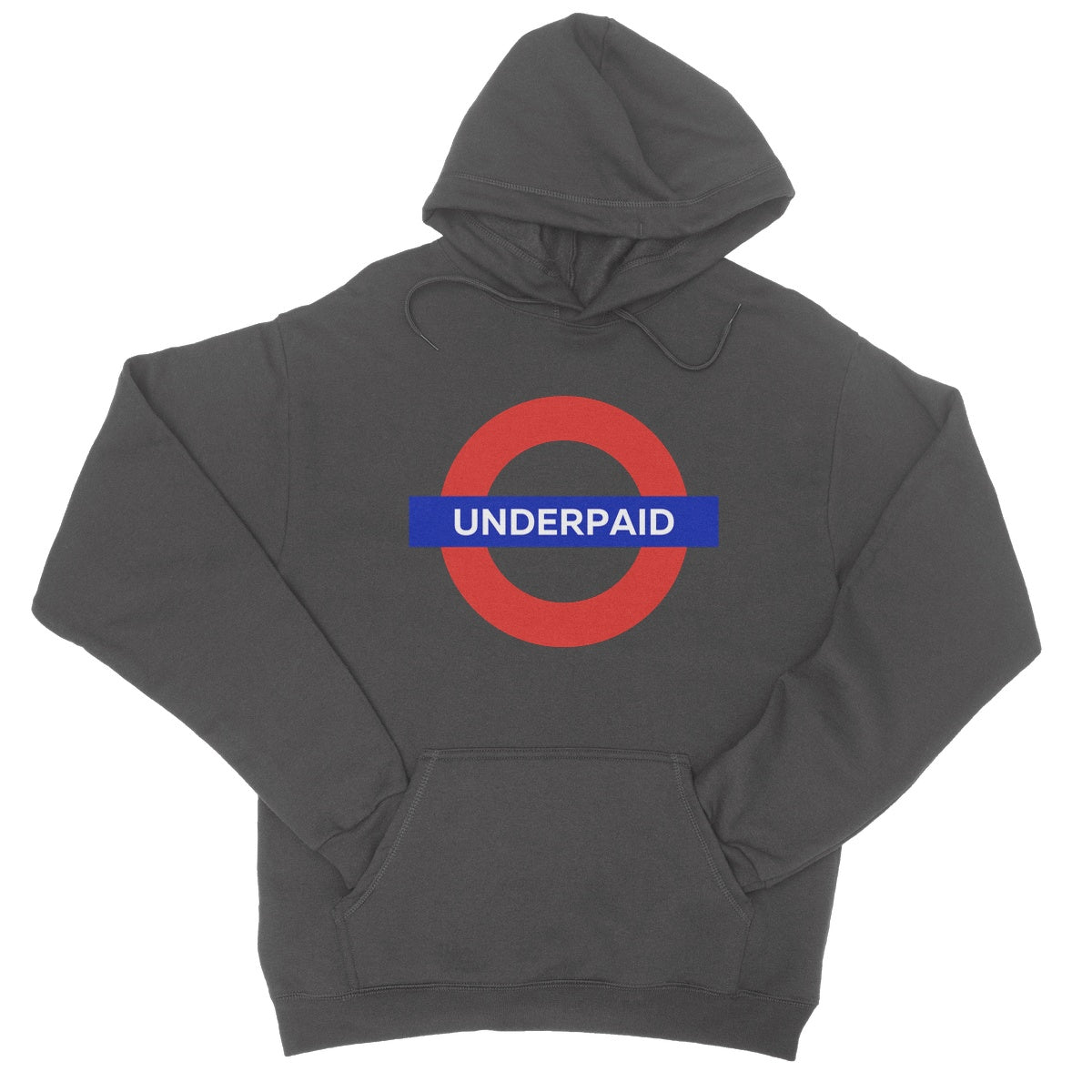 Underpaid Hoodie - Charcoal - Funny Hoodie