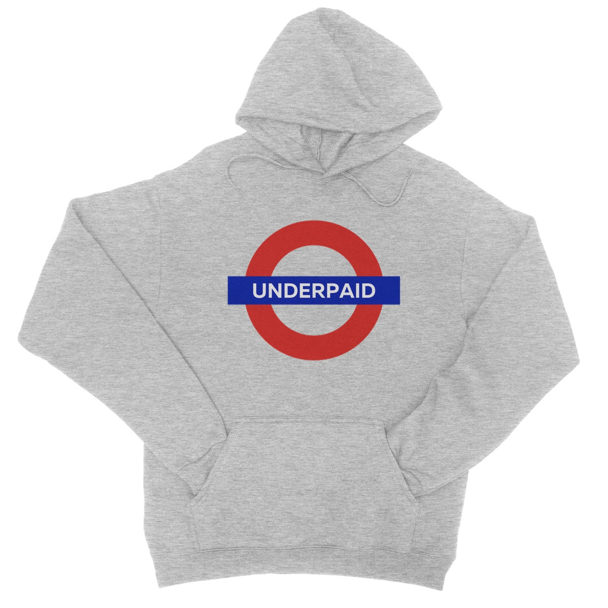 Underpaid Hoodie - Heather Grey - Funny Hoodie