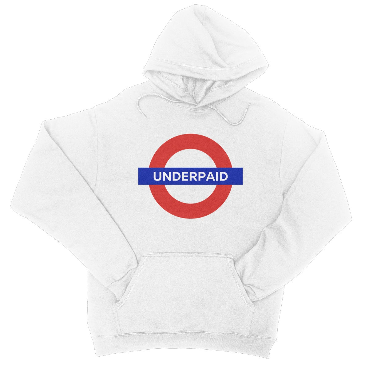 Underpaid Hoodie - Arctic White - Funny Hoodie