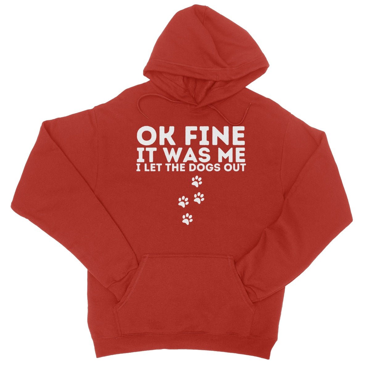 I Confess, I Let The Dogs Out Hoodie - Fire Red - Funny Hoodie