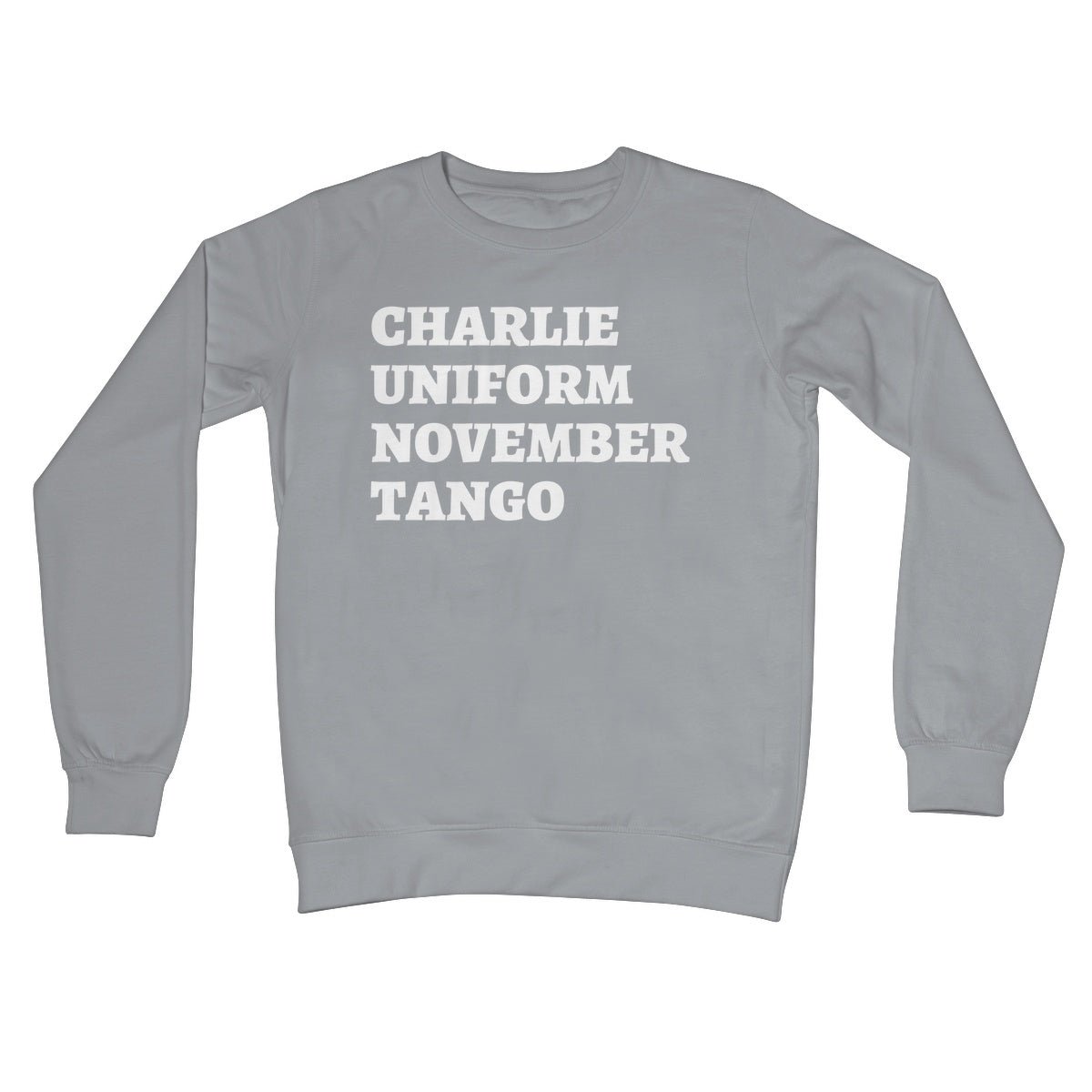 Charlie Uniform November Tango Jumper - Steel Grey - Funny Jumper