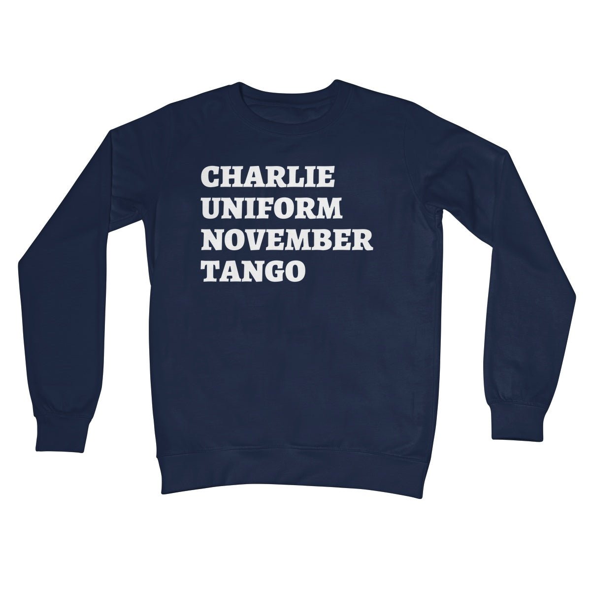 Charlie Uniform November Tango Jumper - Oxford Navy - Funny Jumper