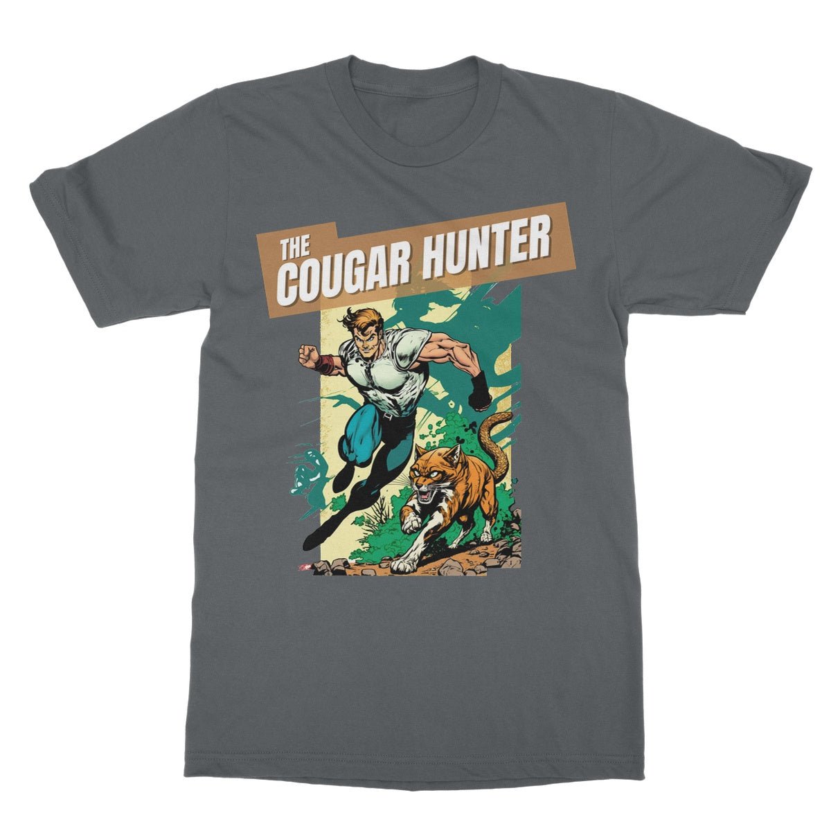 The Cougar Hunter T-Shirt - Charcoal - Funny T-Shirt