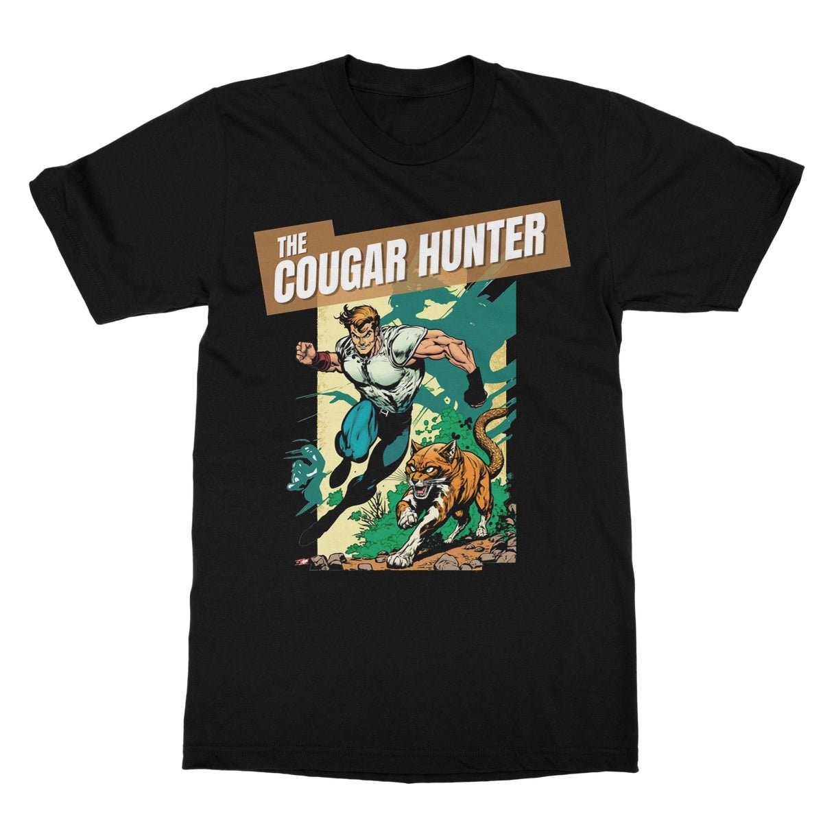 The Cougar Hunter T-Shirt - Black - Funny T-Shirt