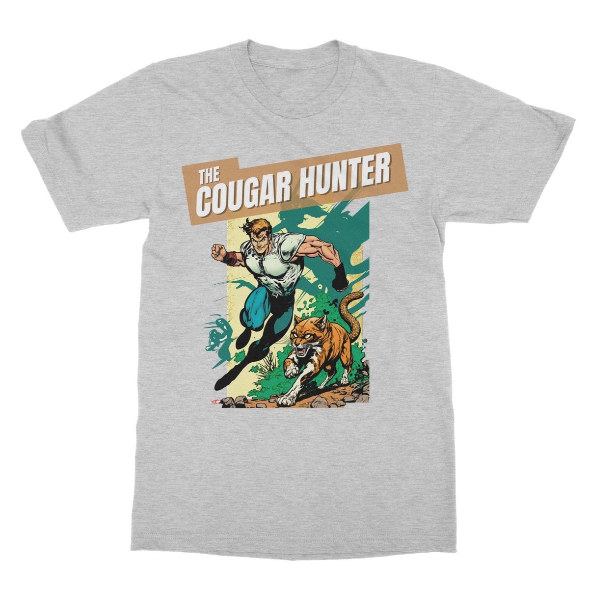 The Cougar Hunter T-Shirt - Sport Grey - Funny T-Shirt