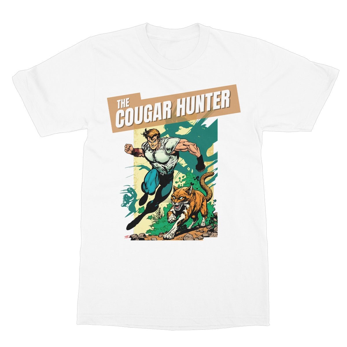 The Cougar Hunter T-Shirt - White - Funny T-Shirt