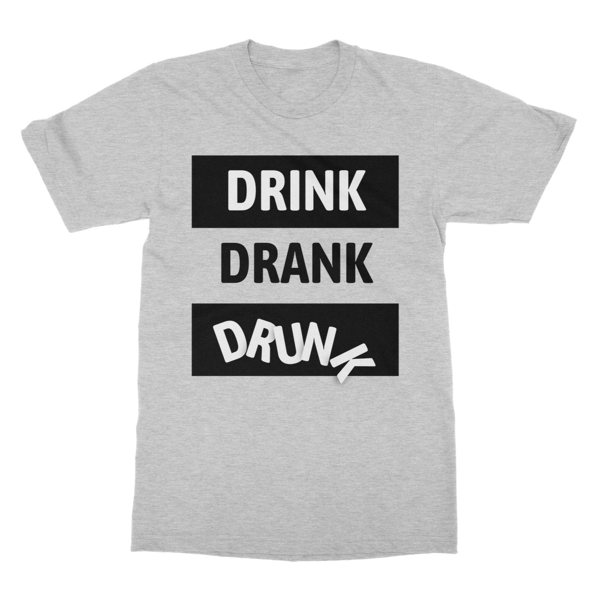 Drink Drank Drunk T-Shirt - Sport Grey - Funny T-Shirt