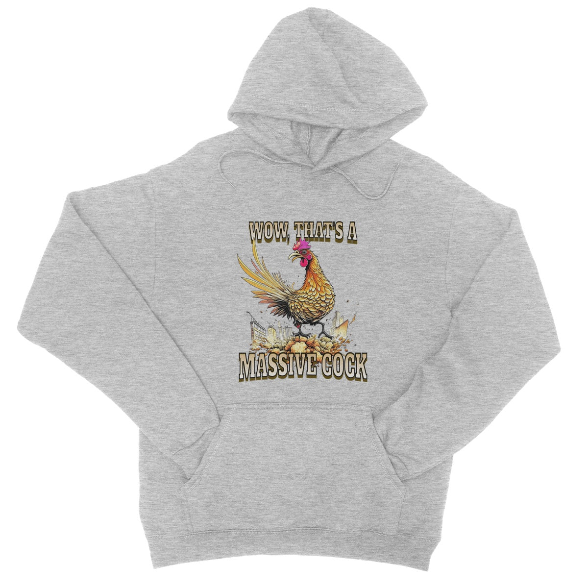Massive Cock Hoodie - Heather Grey - Funny Hoodie