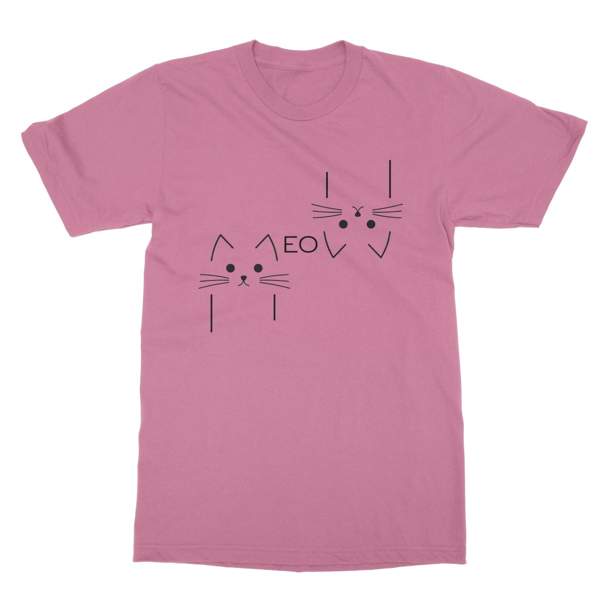 Meow Outline T-Shirt - Azalea - Funny T-Shirt