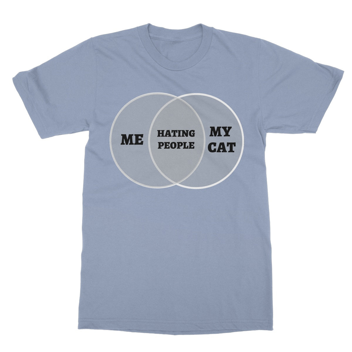 Me & My Cat Venn Diagram T-Shirt - Light Blue - Funny T-Shirt