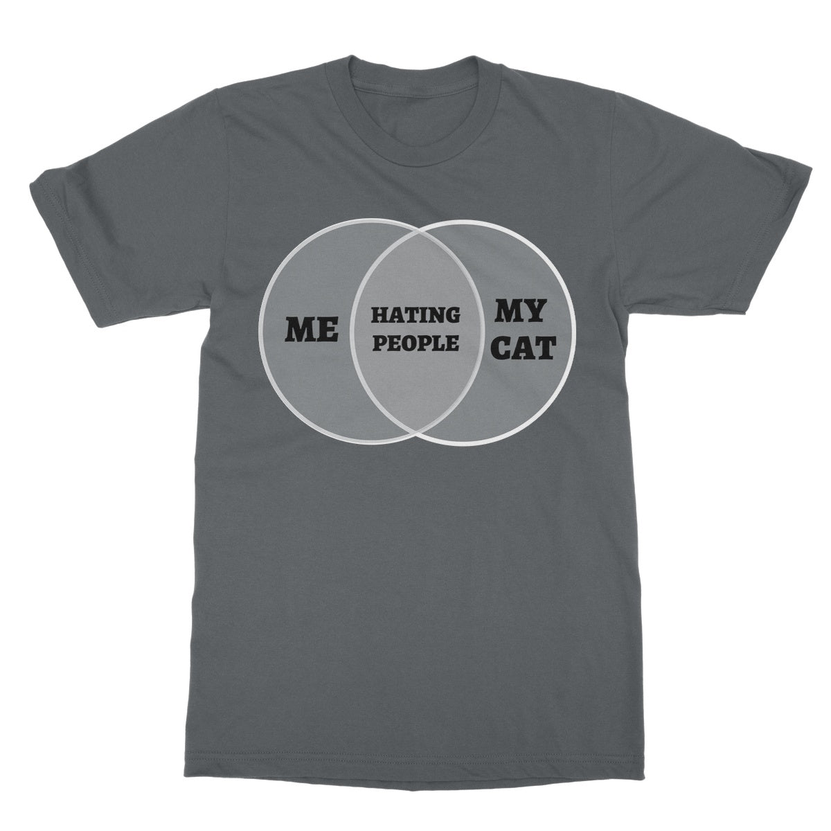 Me & My Cat Venn Diagram T-Shirt - Charcoal - Funny T-Shirt