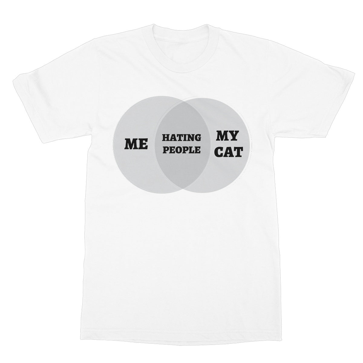 Me & My Cat Venn Diagram T-Shirt - White - Funny T-Shirt