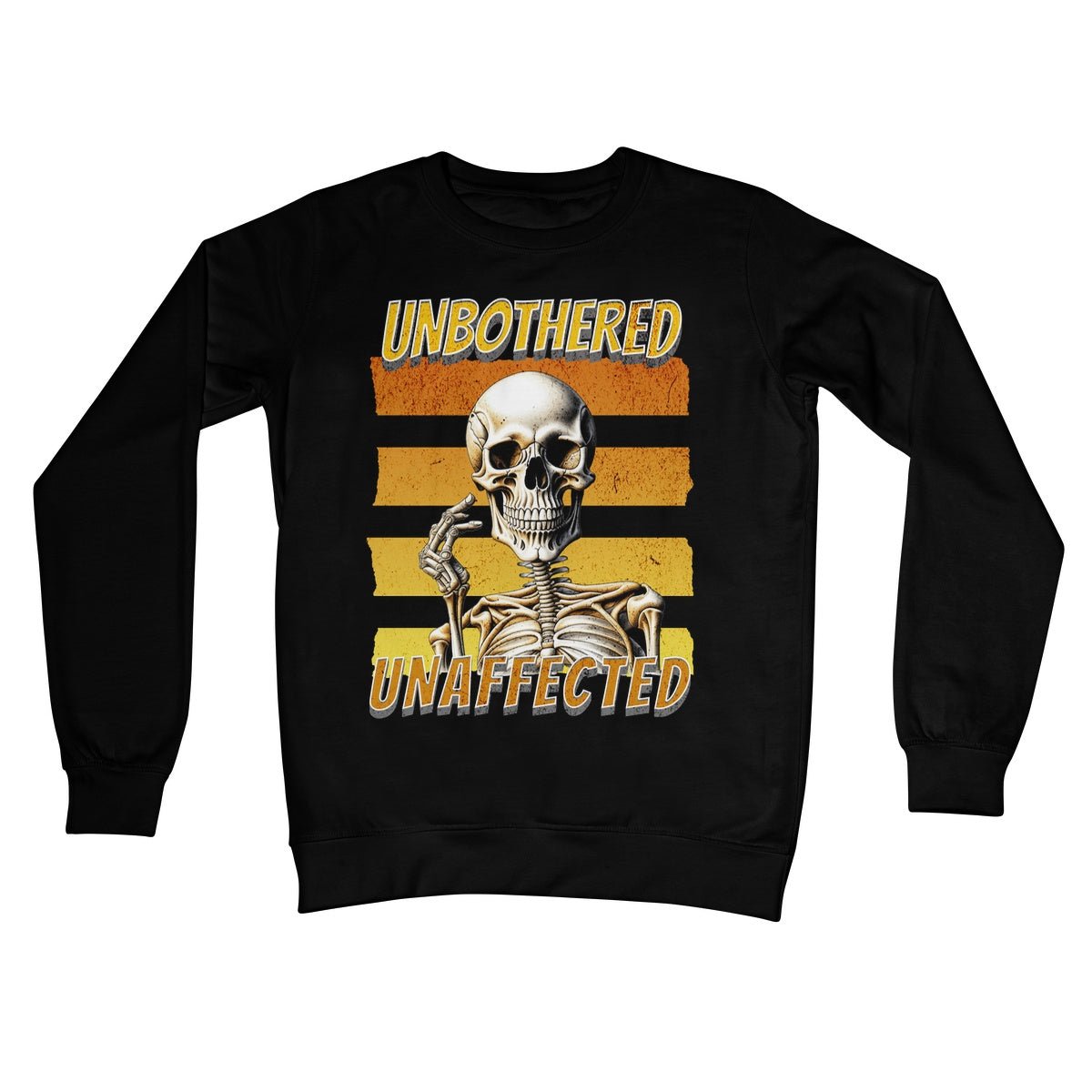 Unbothered & Unaffected Jumper - Jet Black - Funny Jumper