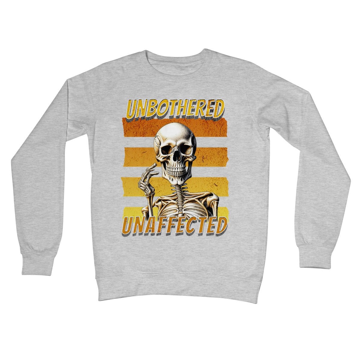 Unbothered & Unaffected Jumper - Heather Grey - Funny Jumper