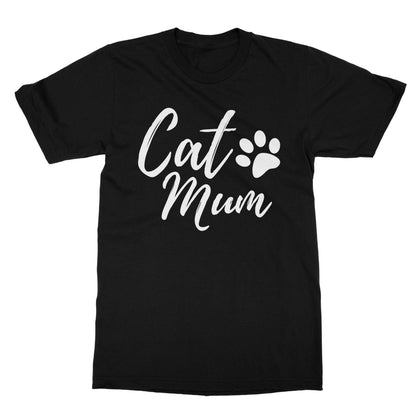 Cat Mum T-Shirt - Black - Funny T-Shirt