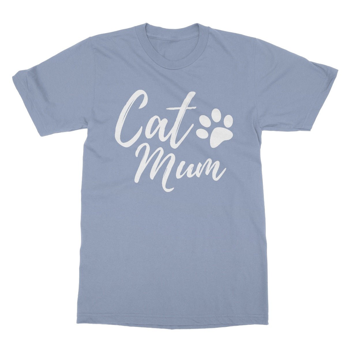 Cat Mum T-Shirt - Light Blue - Funny T-Shirt