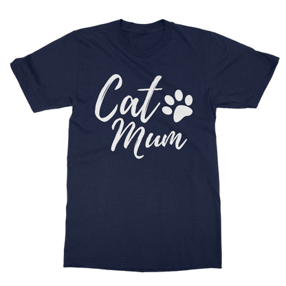 Cat Mum T-Shirt - Navy - Funny T-Shirt