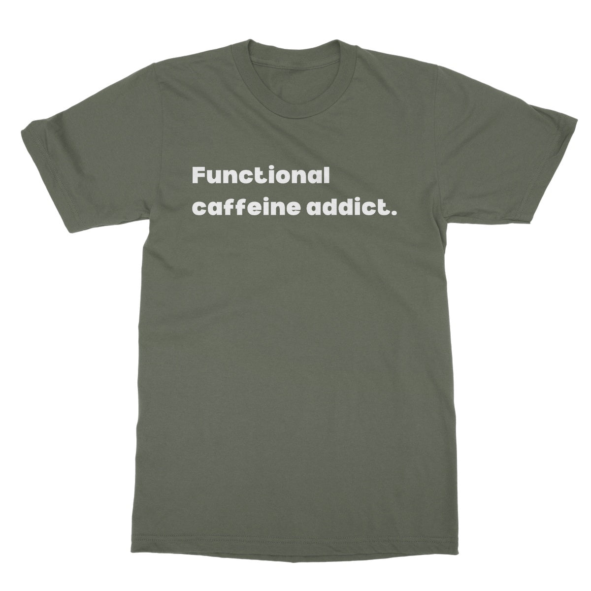 functional caffeine addict t shirt green