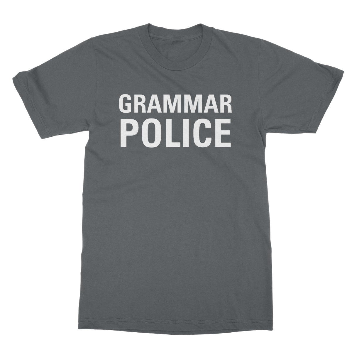 grammar police t shirt grey