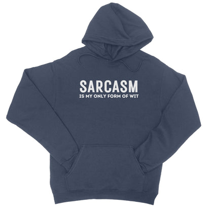 Sarcasm Is My Only Form Of Wit Hoodie - Oxford Navy - Funny Hoodie
