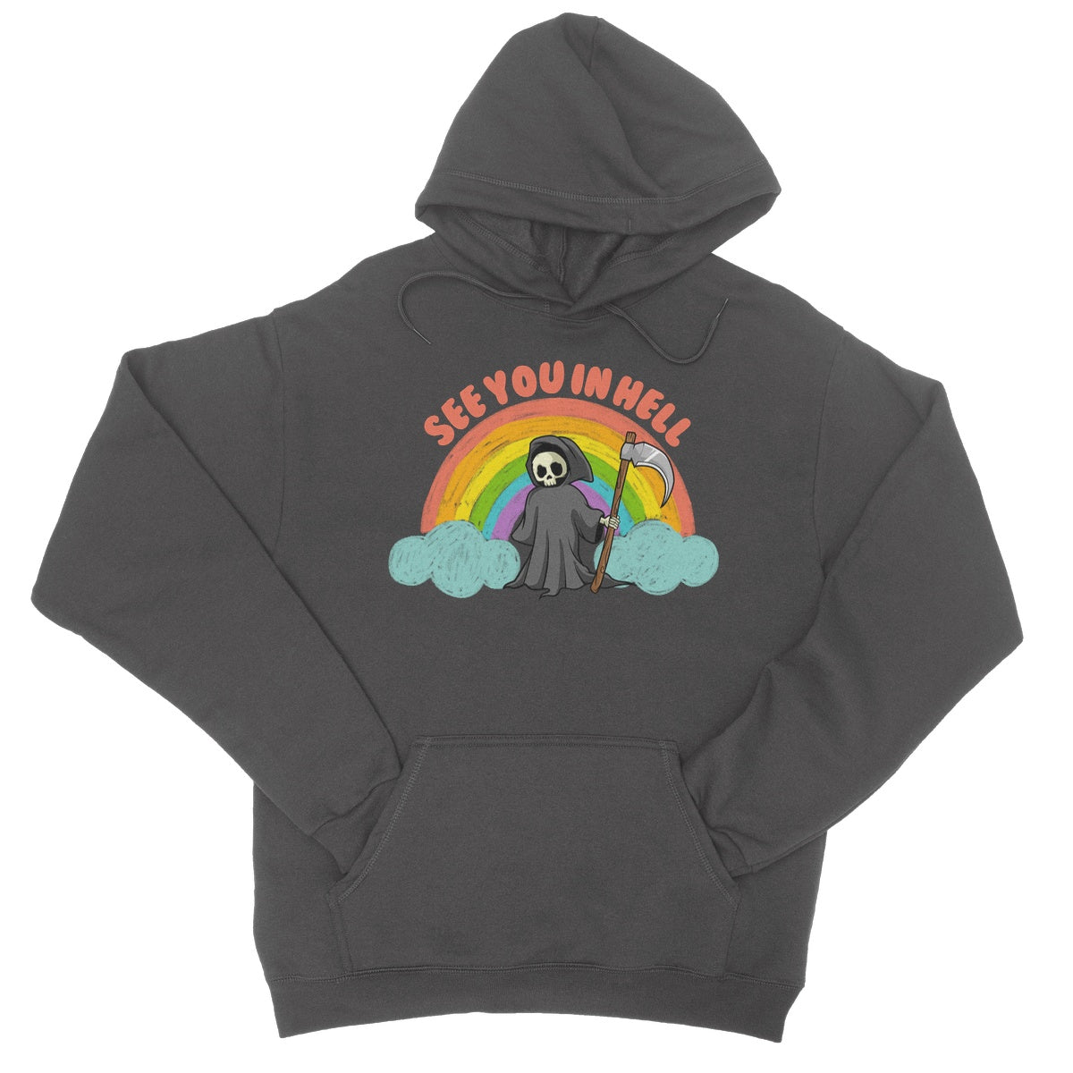 see you in hell hoodie grey