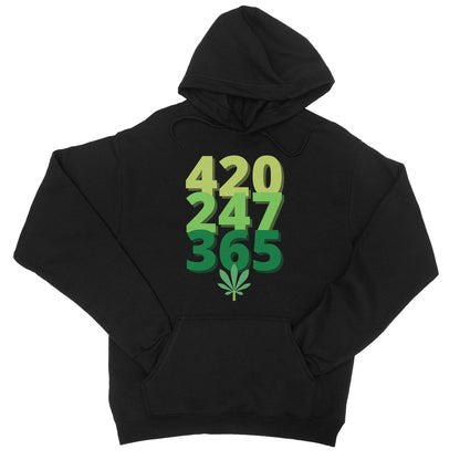 420 247 365 Hoodie - Jet Black - Funny Hoodie