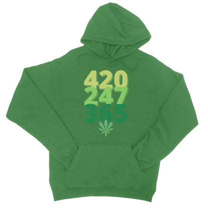 420 247 365 Hoodie - Kelly Green - Funny Hoodie
