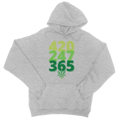 420 247 365 Hoodie - Heather Grey - Funny Hoodie