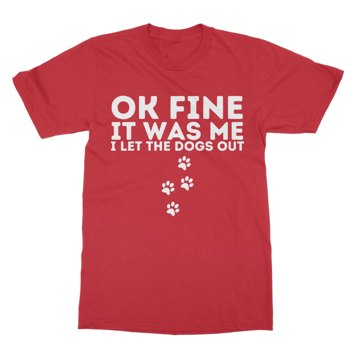 I let the dogs out t shirt red