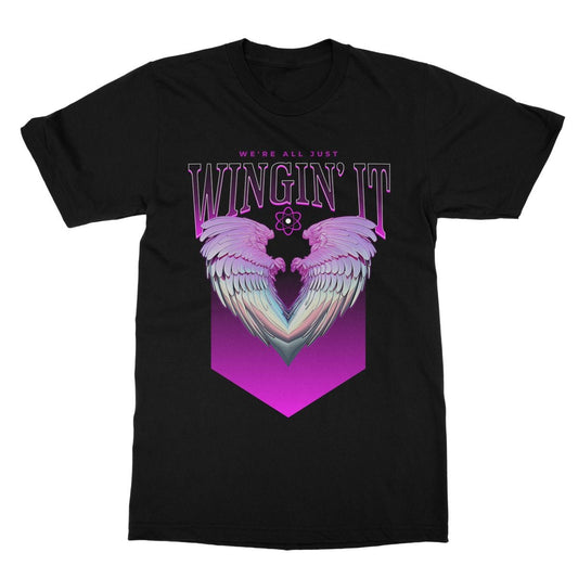 We're All Just Wingin' It T-Shirt - Black - Funny T-Shirt