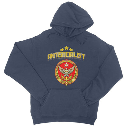 Antisocialist Hoodie - Oxford Navy - Funny Hoodie