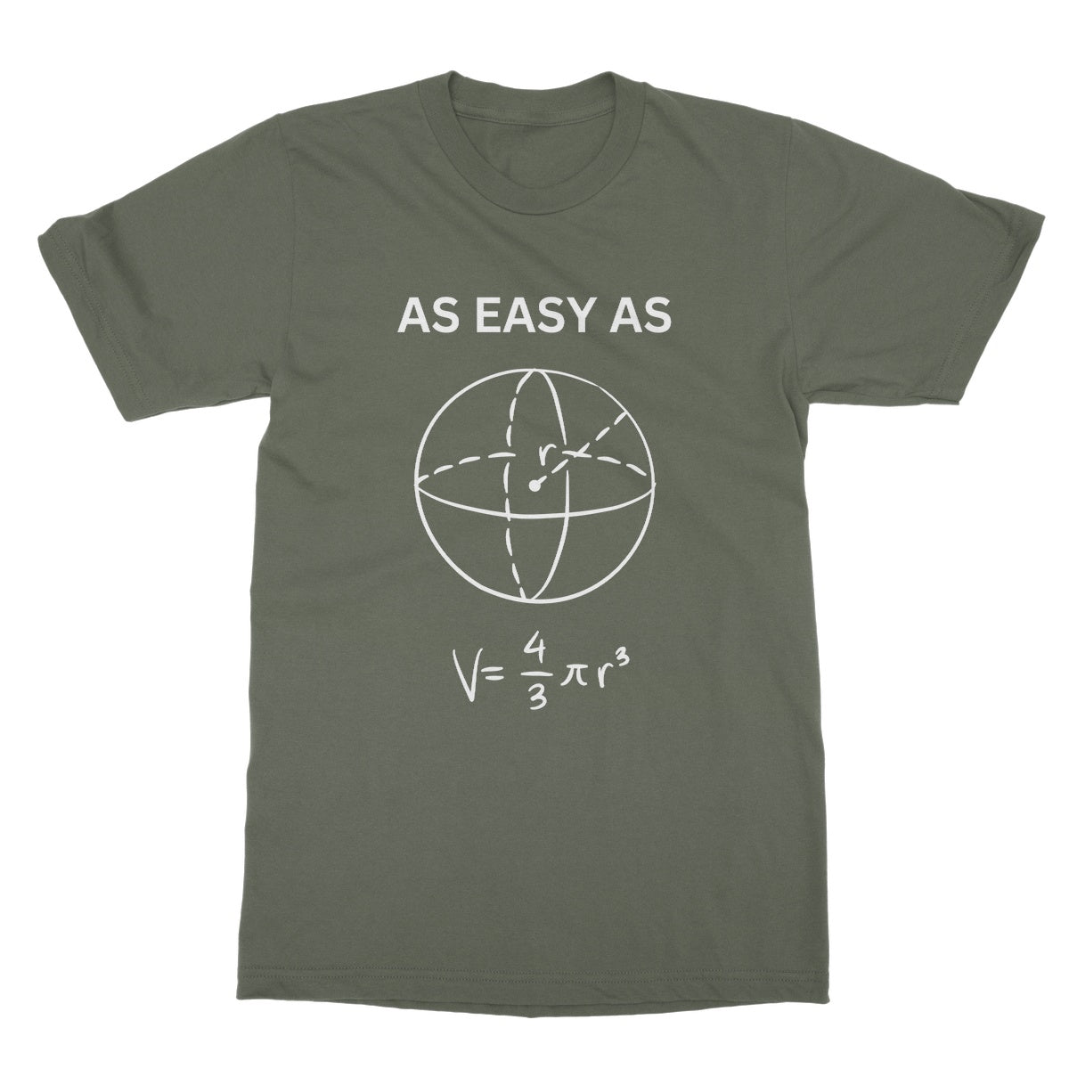 As Easy As Geometry T-Shirt - Military Green - Funny T-Shirt