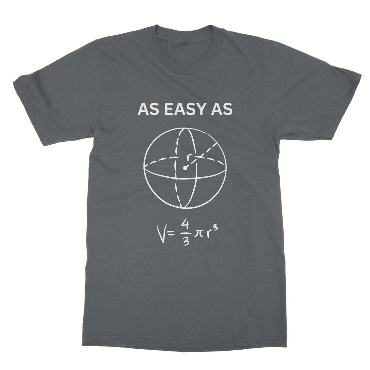 As Easy As Geometry T-Shirt - Charcoal - Funny T-Shirt