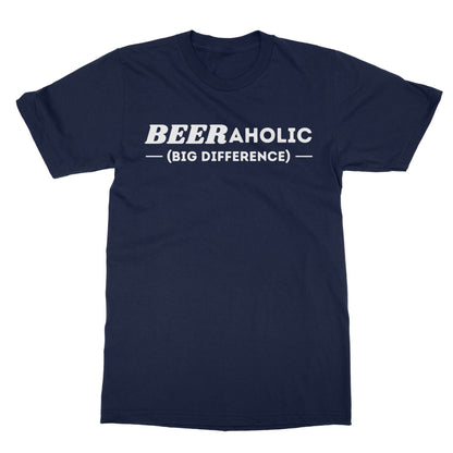 Beeraholic T-Shirt - Navy - Funny T-Shirt