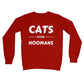 cats over hoomans jumper red