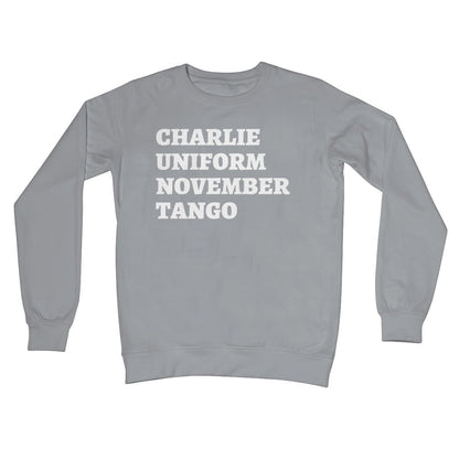 Charlie Uniform November Tango Jumper - Steel Grey - Funny Jumper
