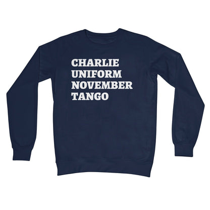 Charlie Uniform November Tango Jumper - Oxford Navy - Funny Jumper