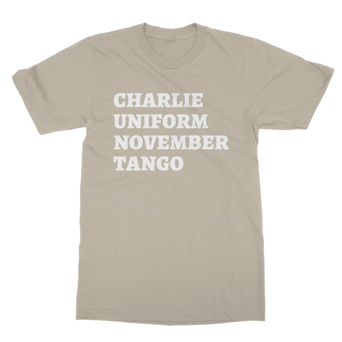 Charlie Uniform November Tango T-Shirt - Sand - Funny T-Shirt
