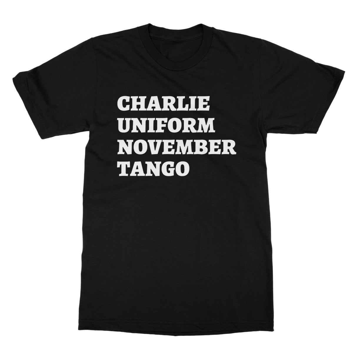 Charlie Uniform November Tango T-Shirt - Black - Funny T-Shirt