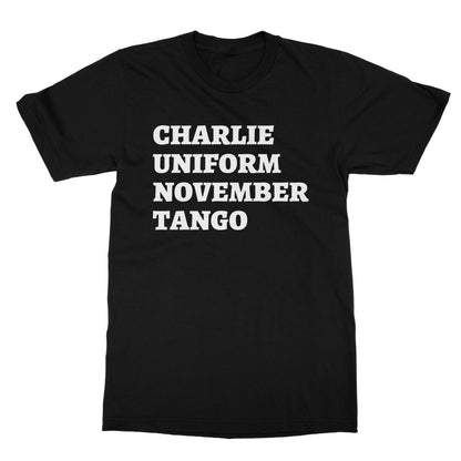 Charlie Uniform November Tango T-Shirt - Black - Funny T-Shirt