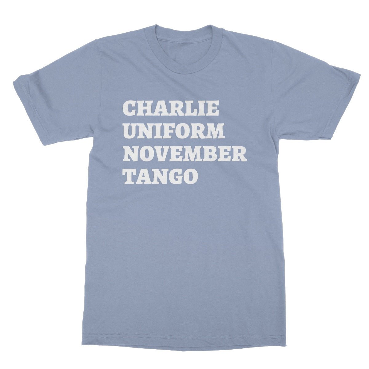Charlie Uniform November Tango T-Shirt - Light Blue - Funny T-Shirt