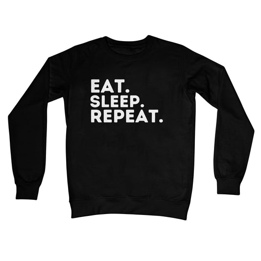 Eat Sleep Repeat Jumper - Jet Black - Funny Jumper