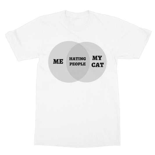 Me & My Cat Venn Diagram T-Shirt - White - Funny T-Shirt