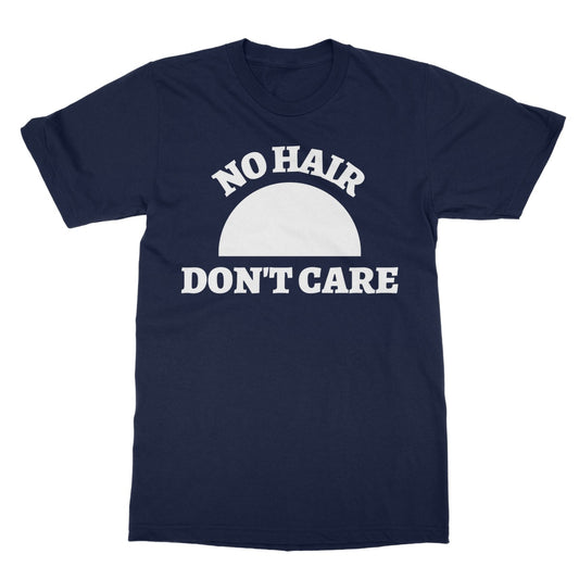 no hair don't care t shirt navy